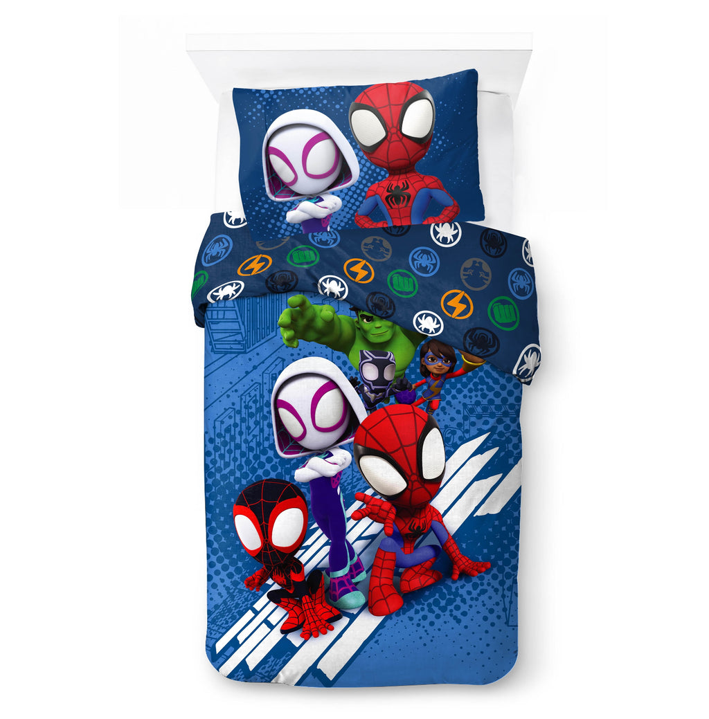Hypoallergenic Cloud Spidey Amazing Friends Kids 2-Piece Twin/Full Reversible Comforter Set, Microfiber, Red - Hypoallergenic Ultra-Fluffy Quilt for Winter - Default Title