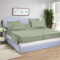 Wrinkle-Resistant Split-California King Bed Sheet Set (5-Pieces) Adjustable Bed Sheets - 800 Thread Count 100% Egyptian Cotton - 15" De... - Breathable Egyptian Cotton Flat & Fitted Sheets - Default Title
