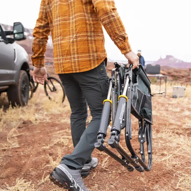 Luxury Camp Stowaway Rocker - Choice 794 - Heavy-Duty Kickback Rocker with Beverage Holder Detail