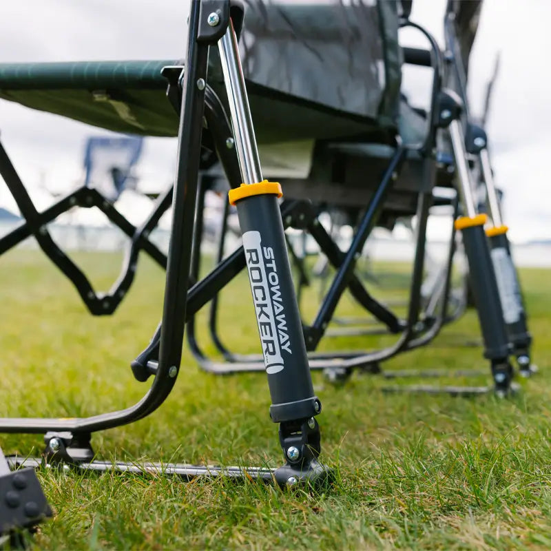 Luxury Camp Stowaway Rocker - Choice 794 - Heavy-Duty Kickback Rocker with Beverage Holder Detail