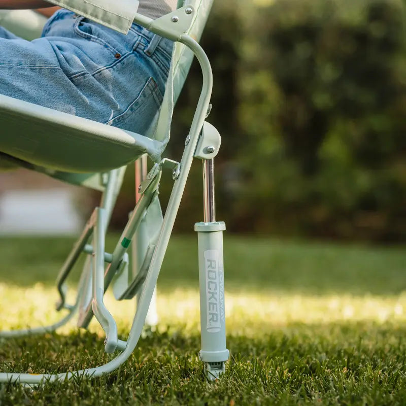 Luxury Camp Stowaway Rocker - Choice 794 - Heavy-Duty Kickback Rocker with Beverage Holder Detail