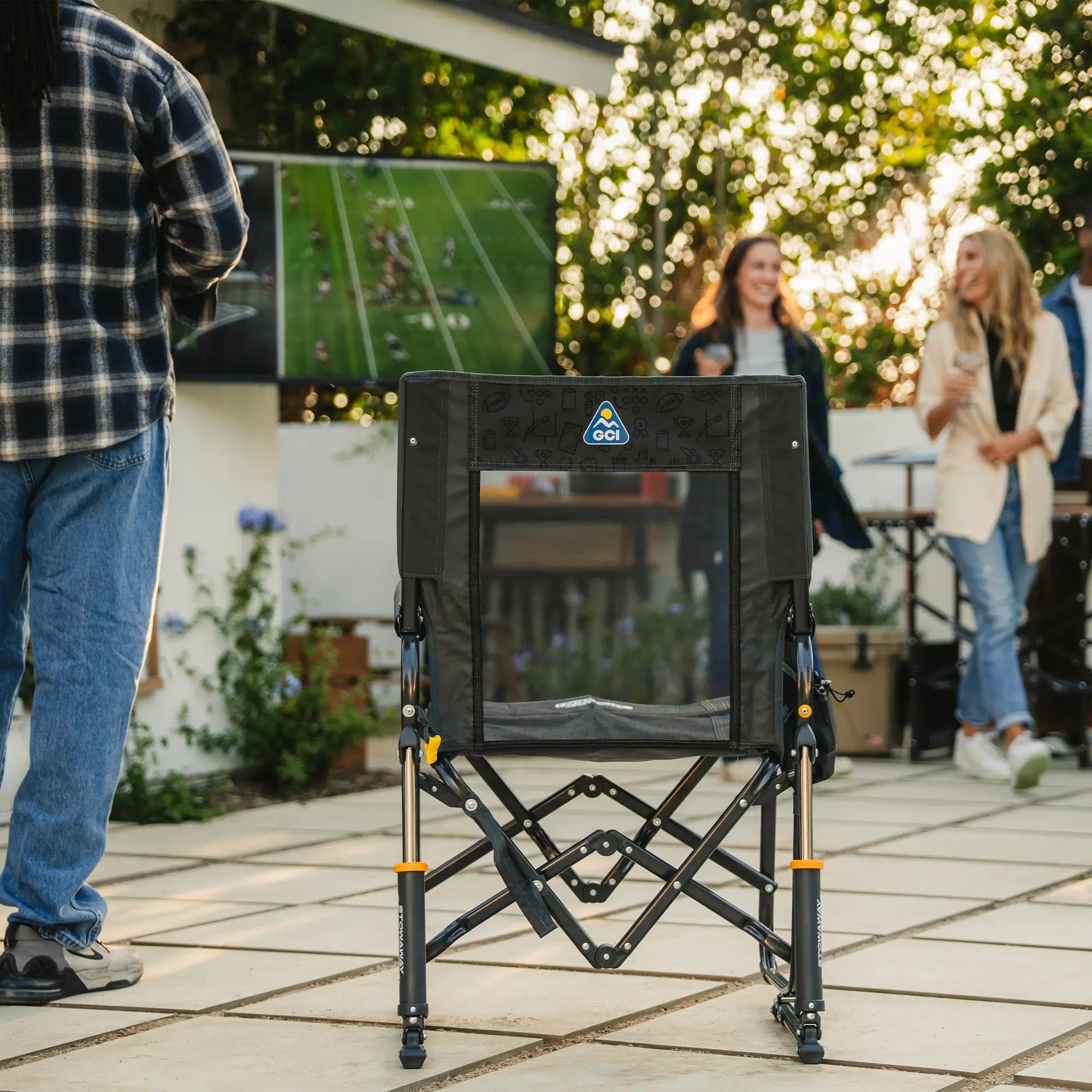 Luxury Camp Stowaway Rocker - Choice 794 - Heavy-Duty Kickback Rocker with Beverage Holder Detail
