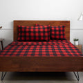 Premium Egyptian Cotton Buffalo Plaid Black and Red 4 Piece Bed Sheet Set - Twin - Premium Ultra-Soft Pillowcase Pair for Sleeping - Default Title
