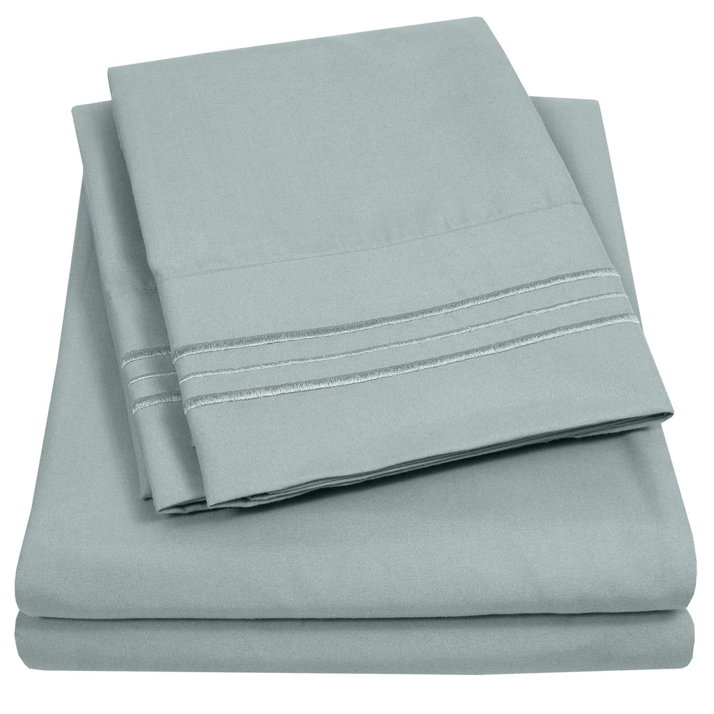 Cooling Sateen 1800 Series Classic 4-Piece 1800 Thread Count 100 GSM Bed Sheet, Queen - Cooling Hotel Quality Bedding Sheets and Pillowcases - Default Title