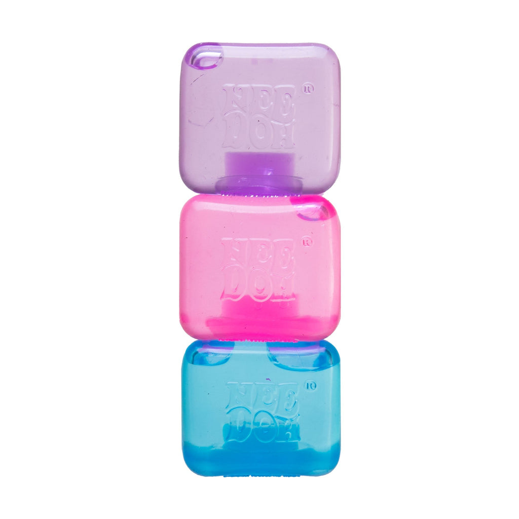 Translucent Jelly NeeDoh Nice Ice Baby | Series Canyon Trail - 3-Piece Assorted Nice Cubes Pack for Fidgeting - Surprise Me! (Random Color)