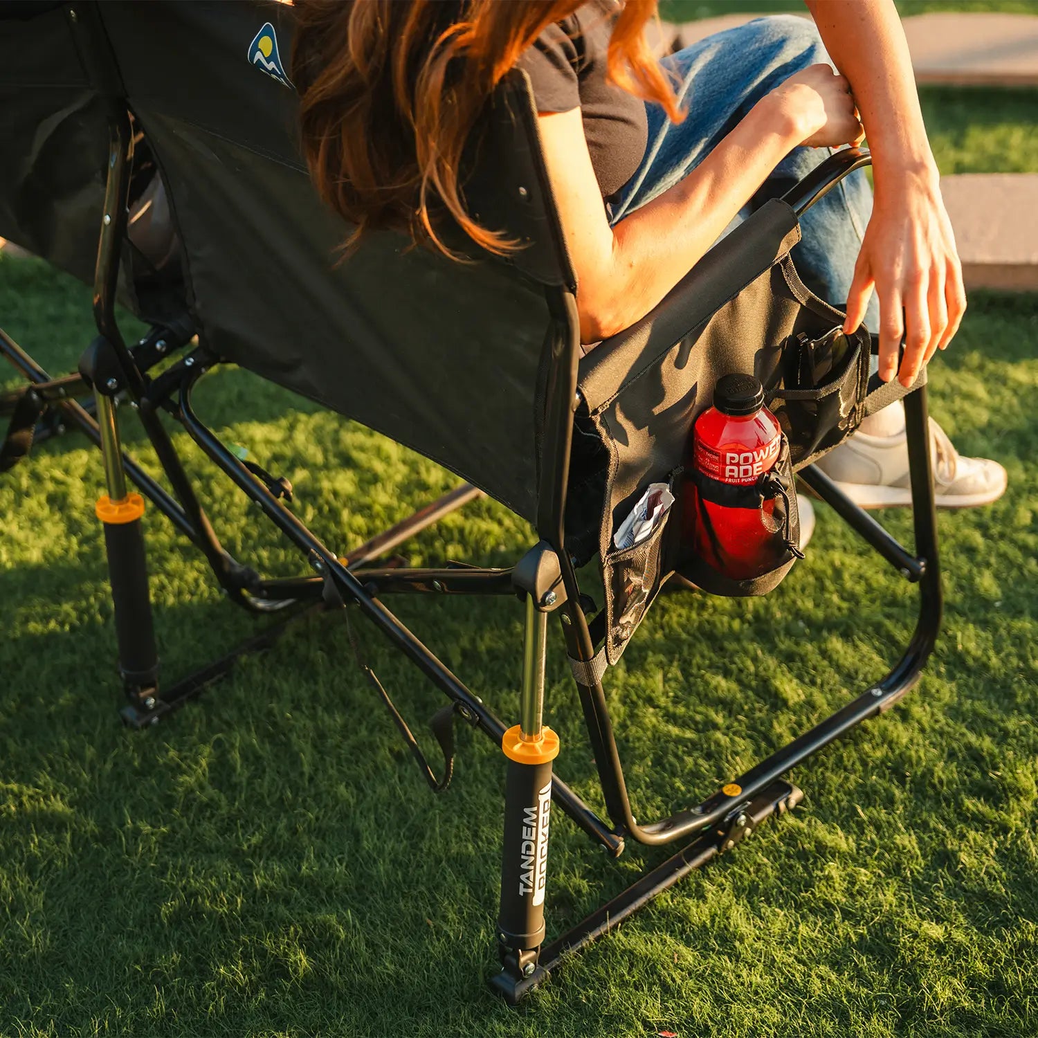 Heavy-Duty Freestyle Tandem Rocker - Choice 227 - Patented Spring-Action Rocking Chair for Camping Detail