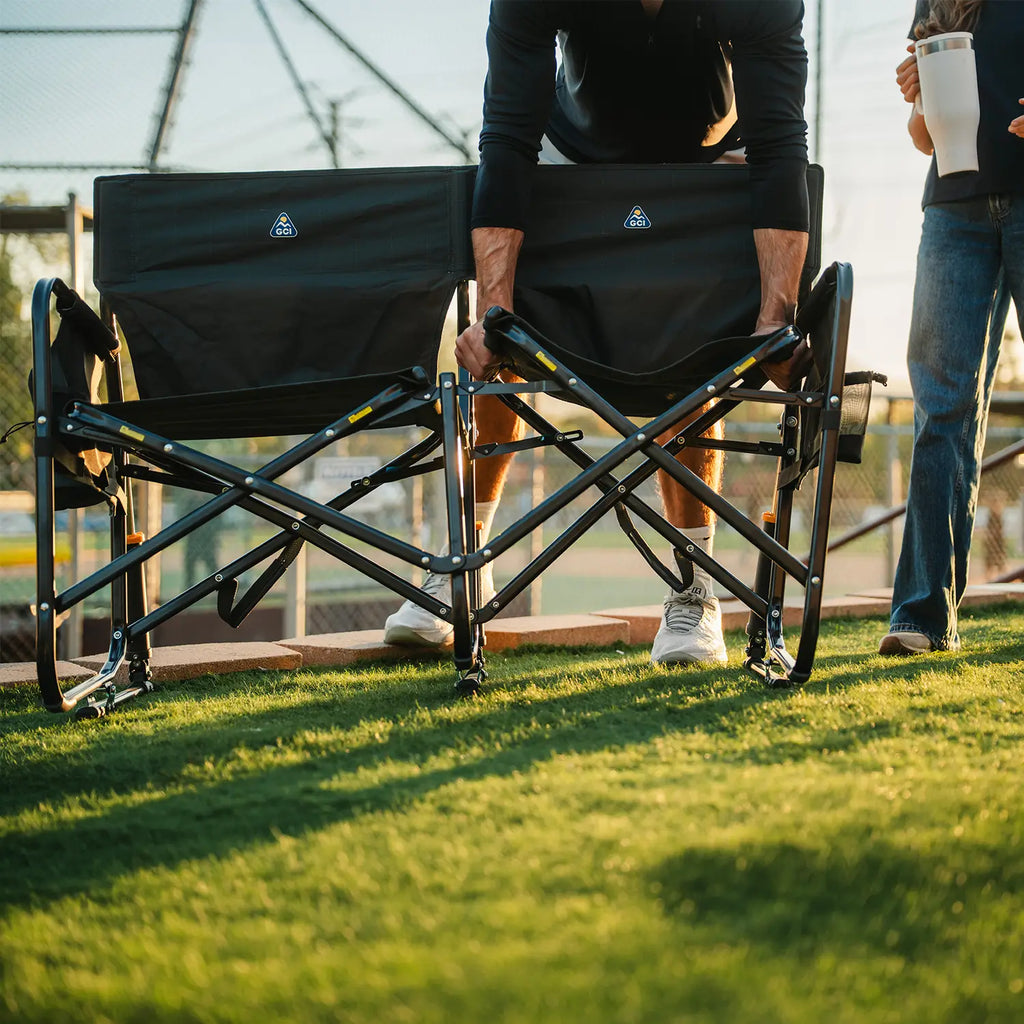 Heavy-Duty Freestyle Tandem Rocker - Choice 227 - Patented Spring-Action Rocking Chair for Camping Detail