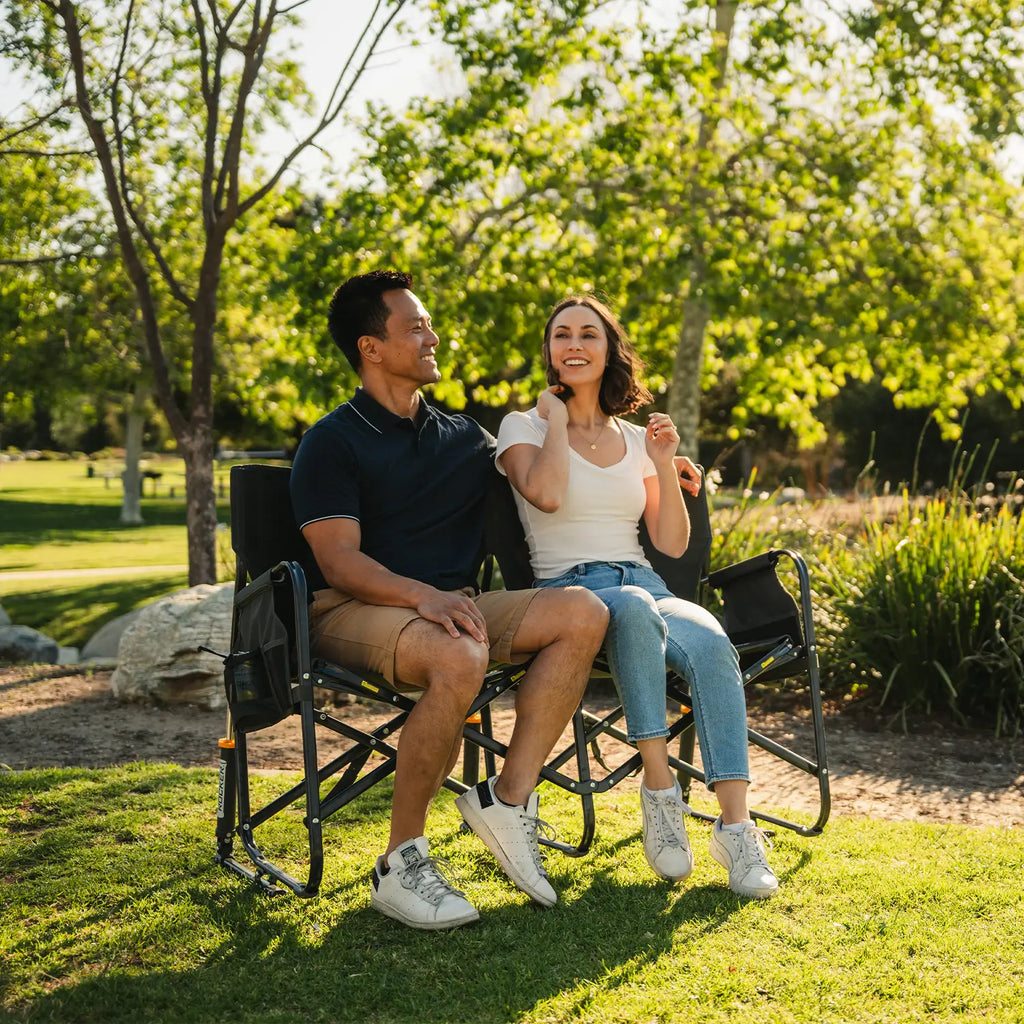 Heavy-Duty Freestyle Tandem Rocker - Choice 227 - Patented Spring-Action Rocking Chair for Camping Detail