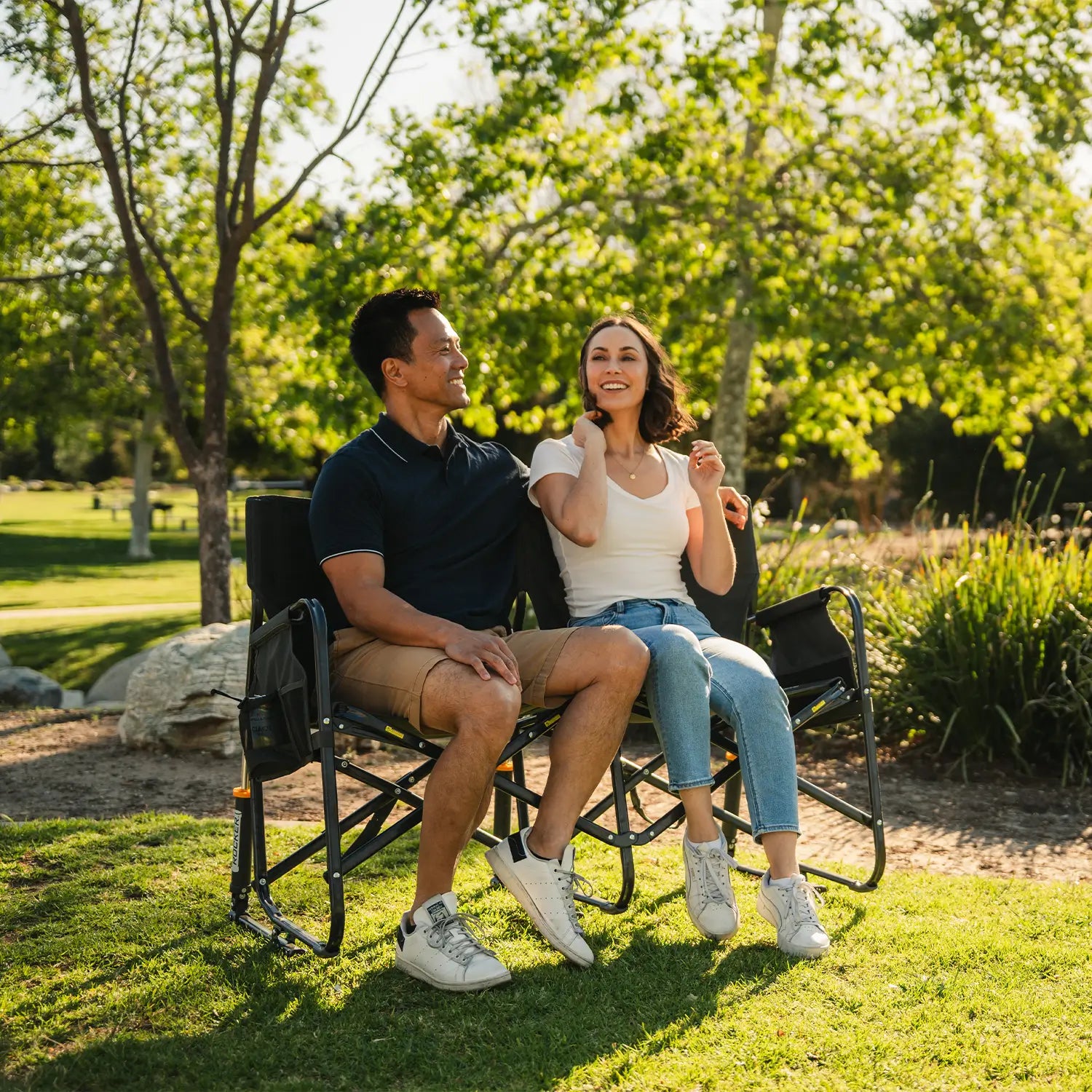 Heavy-Duty Freestyle Tandem Rocker - Choice 227 - Patented Spring-Action Rocking Chair for Camping Detail