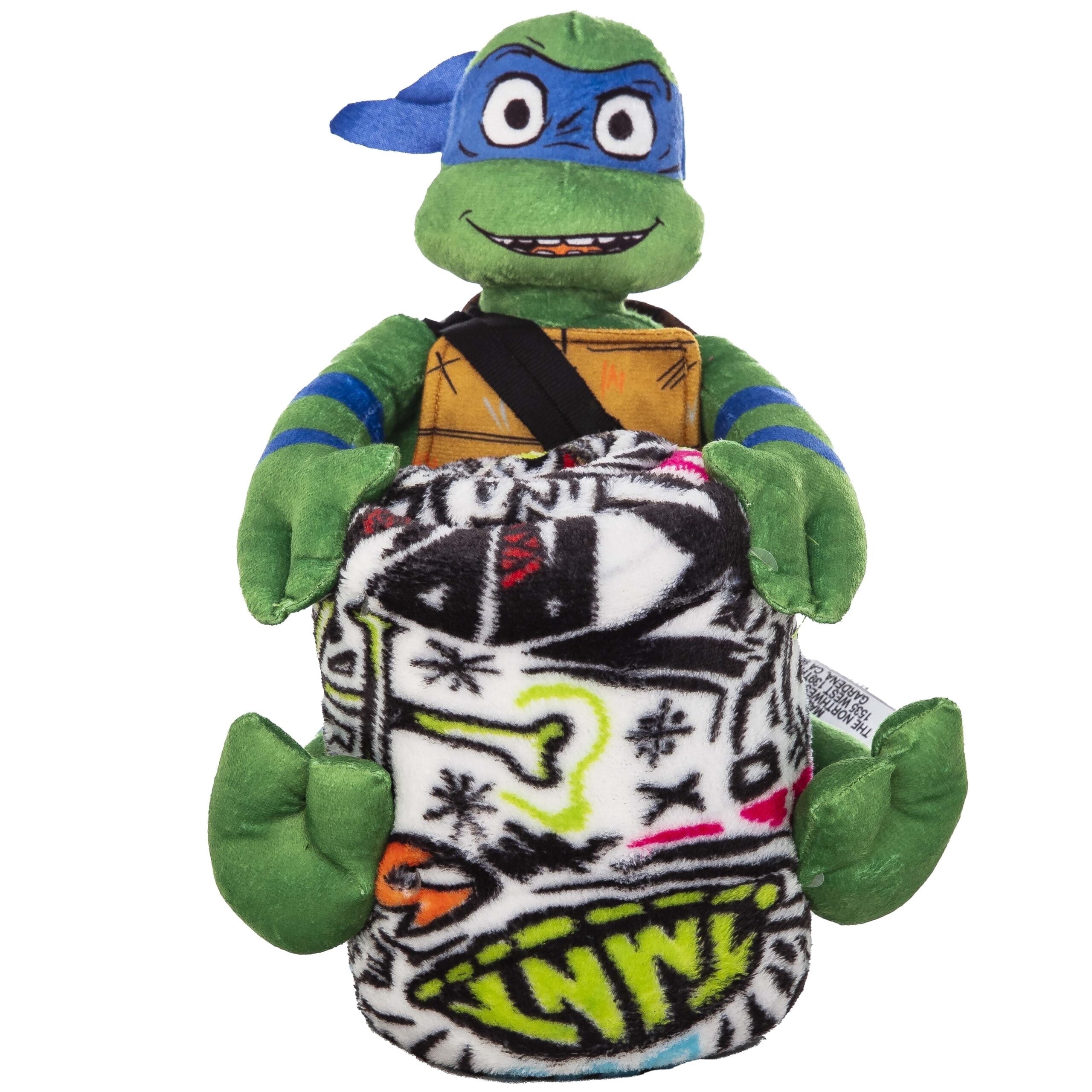 Decorative Knitted Teenage Mutant Tutles Sketched Out Kids Silk Touch Throw Blanket with Plush Hugger – Ultra Soft Plush Character Pillo... - Super Soft Reversible Sherpa Flannel Blanket - Default Title