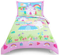 Fluffy Down Alternative Princess Toddler Bedding Set for Girls - 4-Piece Toddler Bed Comforter Sets for Girls, Reversible Comforter & Pillowc... - All-Season Down Alternative Comforter Insert - Default Title