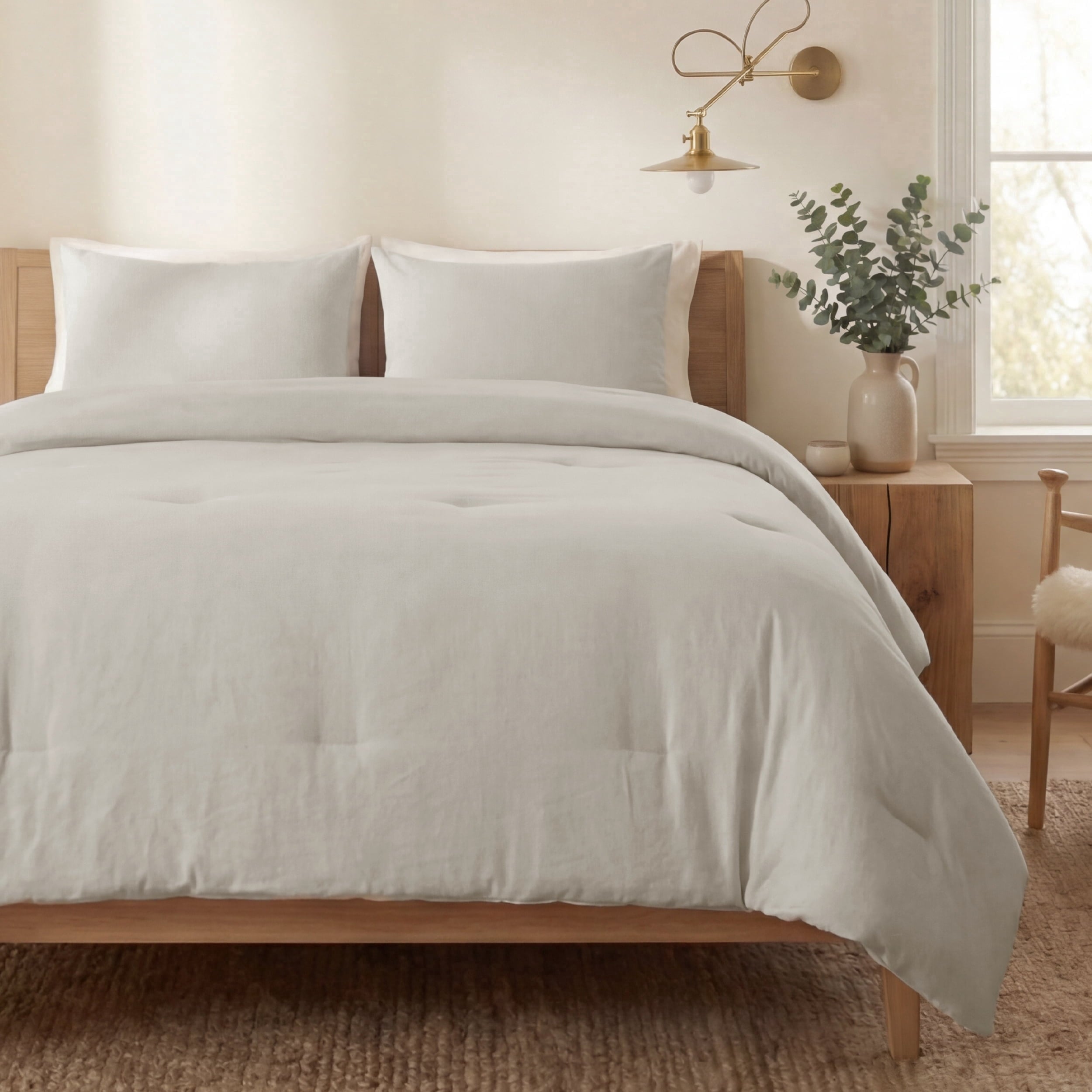 All-Season 3 Pieces Queen Comforter Bedding Set, Beige Bed Comforter Set for All Seasons, 1 Lightweight Prewashed Comforter and ... - Luxurious Quilted Duvet Cover Set - Default Title