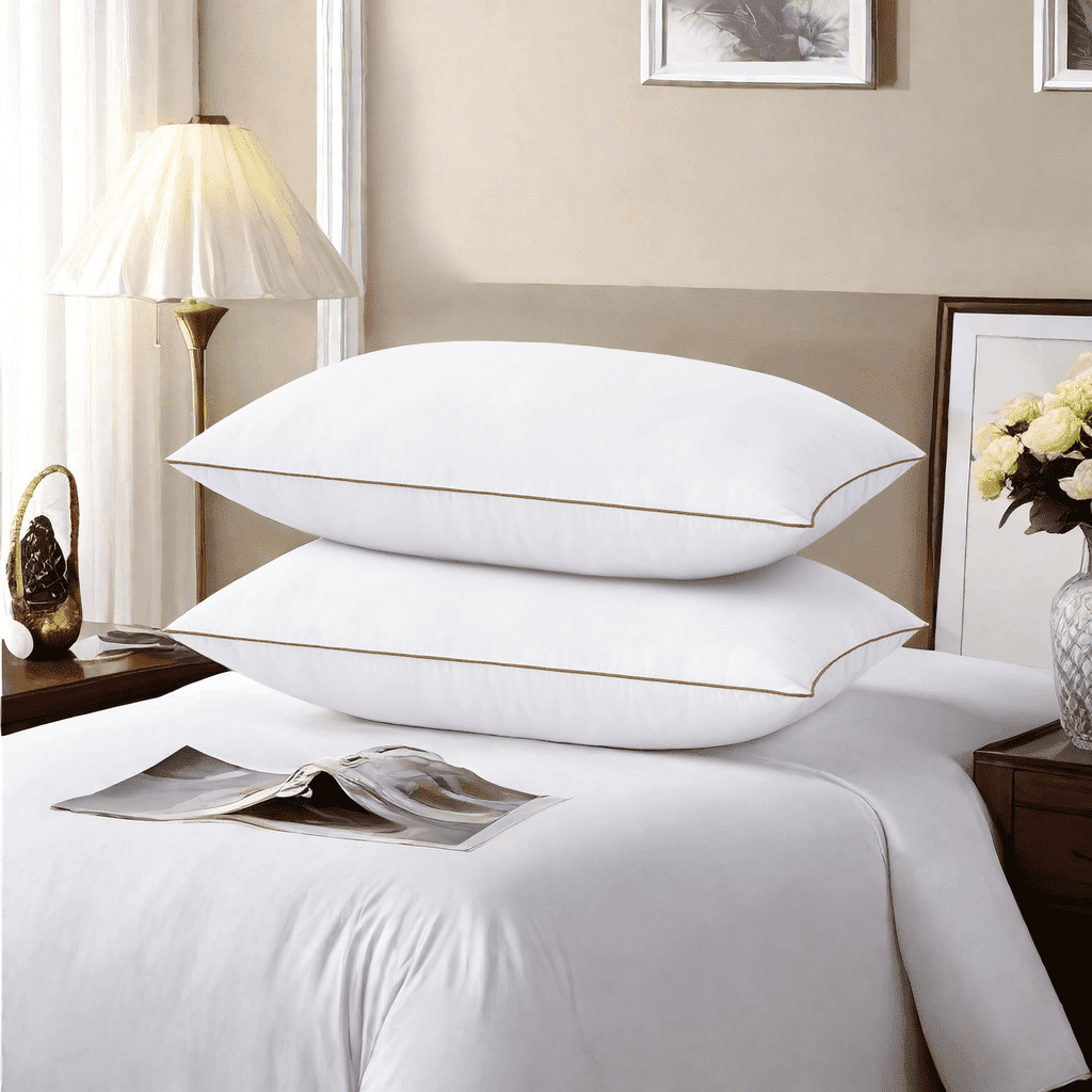 Fluffy Shredded Down Feather Pillows for Bed 20 x 30 Inches Queen Size Set of 2, Medium Firm Luxury Cooling Hotel Collection Feather ... - Orthopedic Shredded Foam Bed Pillow Set - Default Title