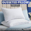 Orthopedic Support Queen Bed Pillow, 26"L x 18" W, Set of 2, Soft and High-Quality, Gusseted Pillow for All Sleep Positions (White) - Orthopedic Shredded Foam Bed Pillow Set - Default Title