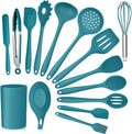 Durable Steel 15-Piece Kitchen Utensils Set, Silicone Cooking Utensils with Holder, Non-stick Cookware Friendly & Heat Resistant - ... - High-Precision Culinary Tool for Baking & Cooking - Default Title