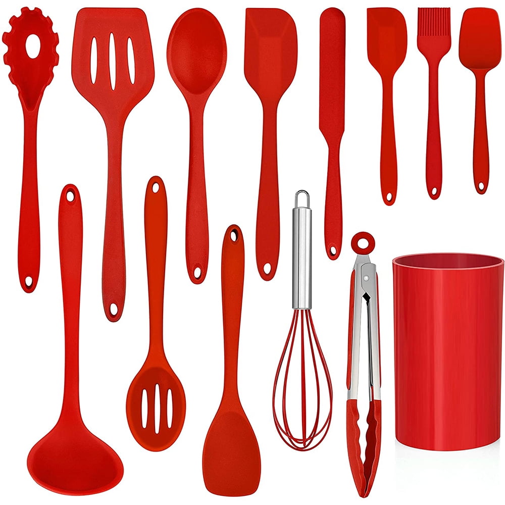 Ergonomic Cooking 14 Pcs Cooking Utensils Set with Holder, Heat Resistant Silicone Kitchen Cookware Utensils Set, Kitchen Cooking Tools... - Heat-Resistant Silicone Cooking Spatula Turner - Default Title