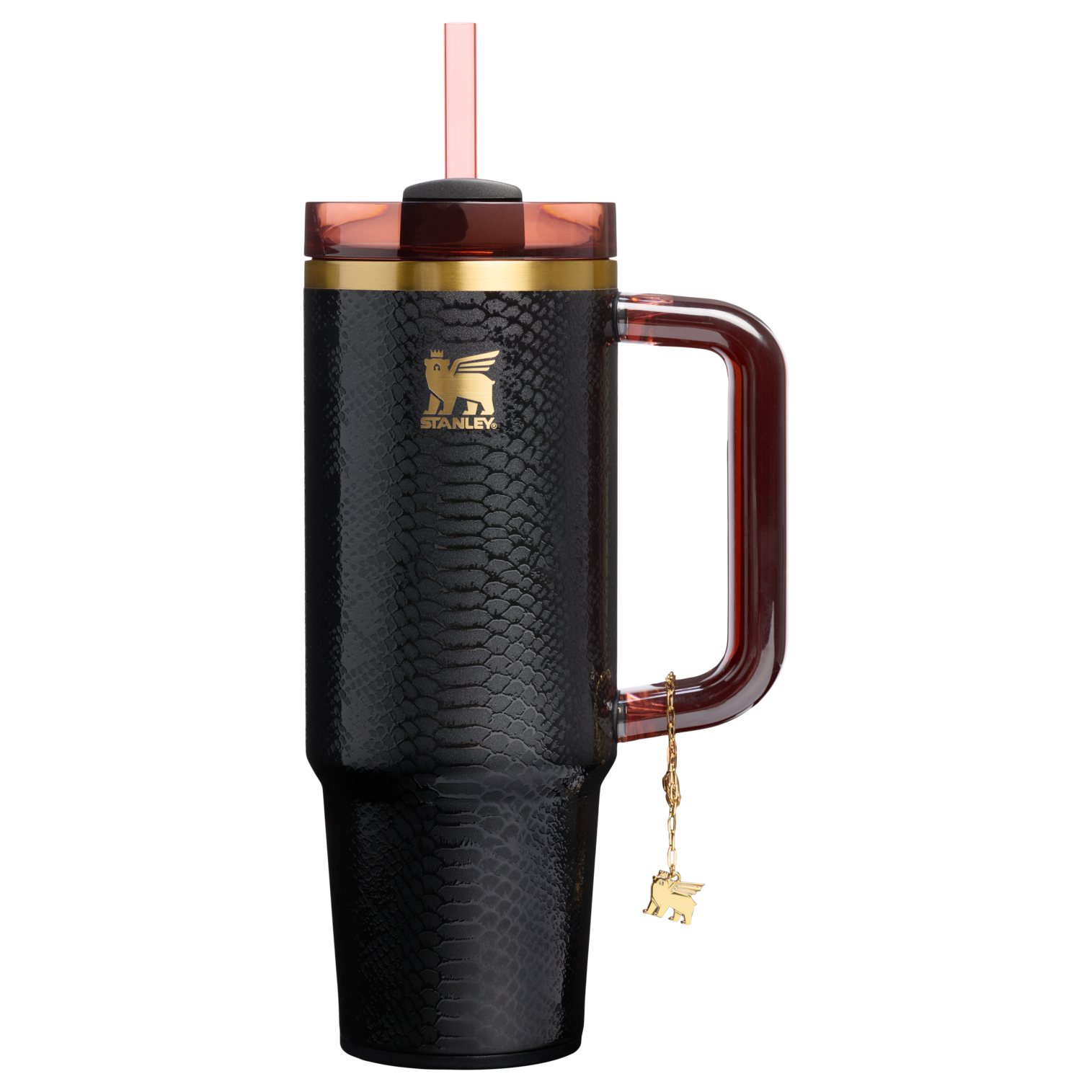 Large Capacity The Quencher Luxe H2.0 Flowstate Tumbler D171F - FlowState 3-Position Lid Insulated Travel Mug - Black Snakeskin
