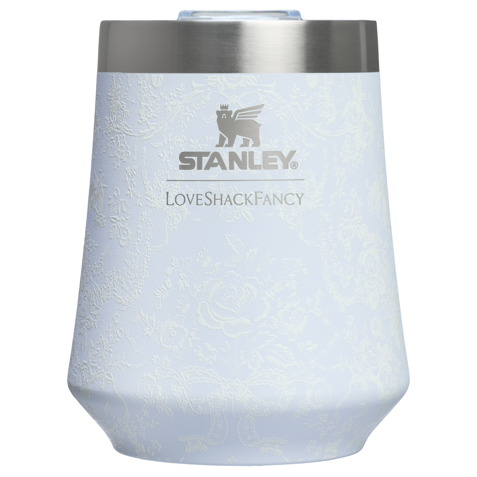 Elegant Stemless Stanley 1913 x LoveShackFancy Holiday Reserve Wine Tumbler D367F - Shatterproof Flavor-Preserving Cocktail Tumbler with Lid - Baby Bow Pink Peppermint