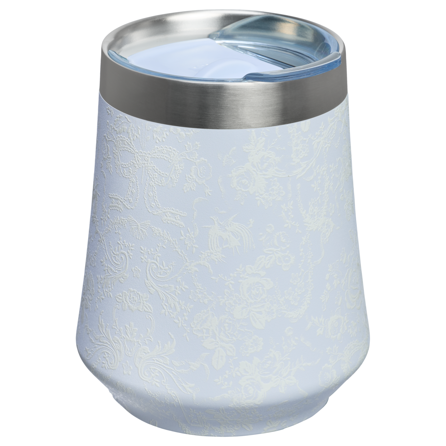 Elegant Stemless Stanley 1913 x LoveShackFancy Holiday Reserve Wine Tumbler D367F - Shatterproof Flavor-Preserving Cocktail Tumbler with Lid Detail