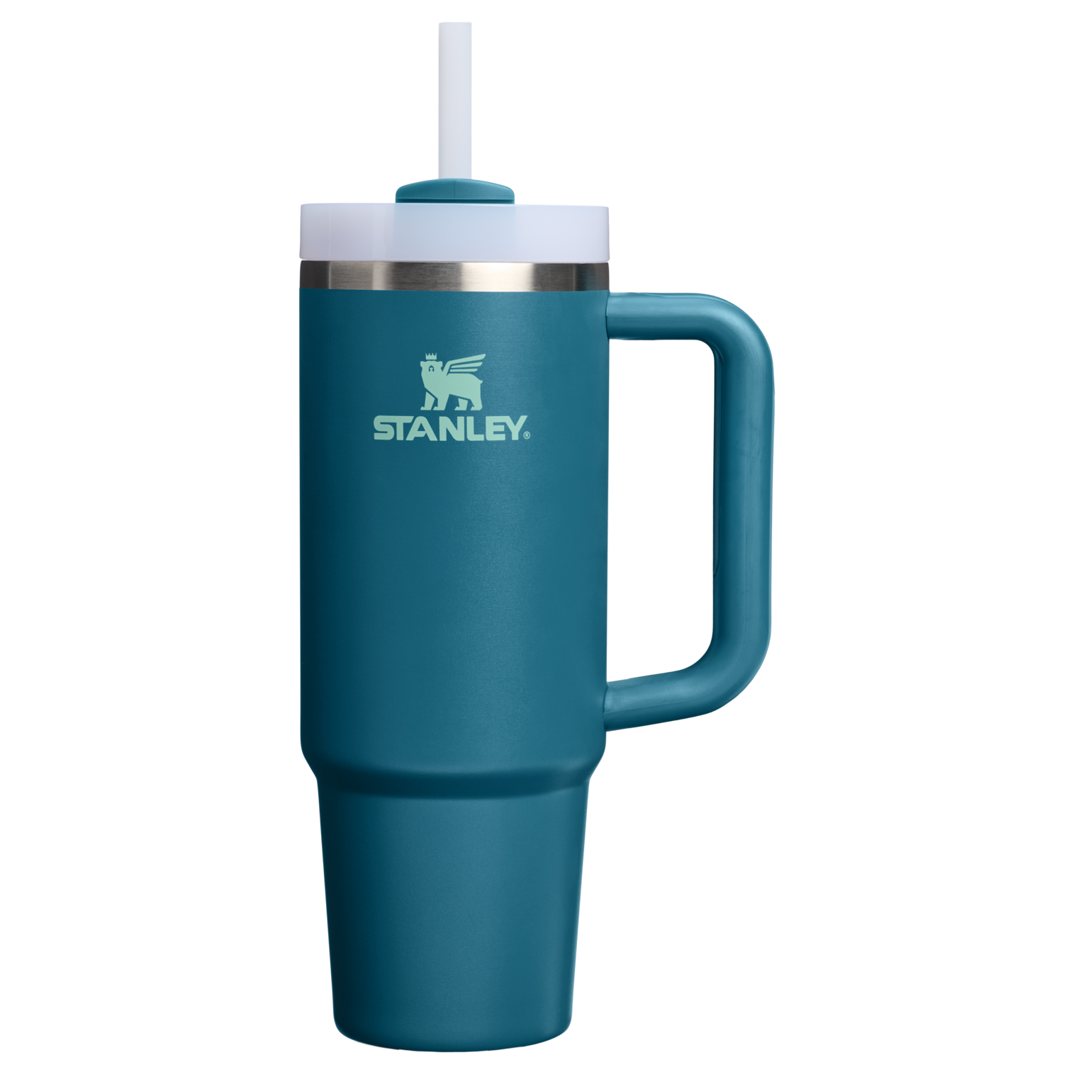 Car-Cup Friendly The Quencher H2.0 Flowstate Tumbler | Stanley Create D331C - Double-Wall Vacuum Insulated Travel Tumbler with Straw - Coastal Teal