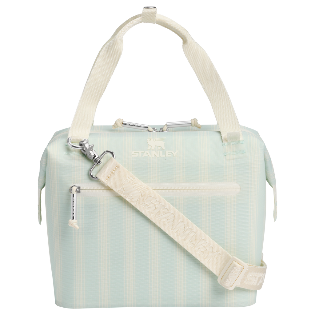 Portable Mini The All Day Julienne Mini Cooler D349V - Heavy-Duty Ice-Retention Food & Beverage Carrier - Mist Picnic Stripe