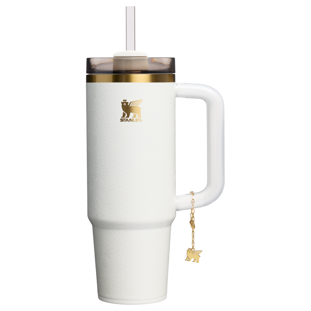 Large Capacity The Quencher Luxe H2.0 Flowstate Tumbler D171F - FlowState 3-Position Lid Insulated Travel Mug - Pale Stone Snakeskin