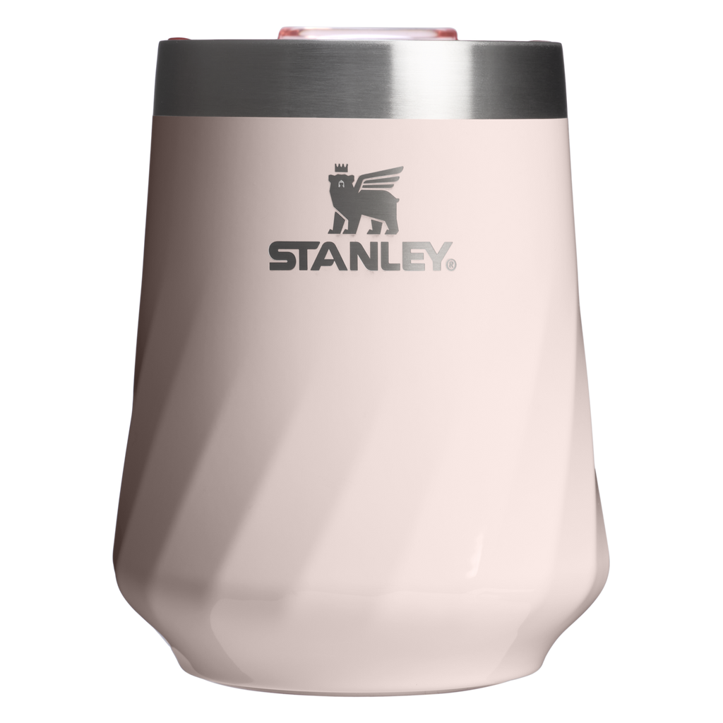 Premium Matte The Textured Reserve Wine Tumbler D141Z - Reserve Collection Stainless Steel Whiskey Cup - Rose Quartz Gloss