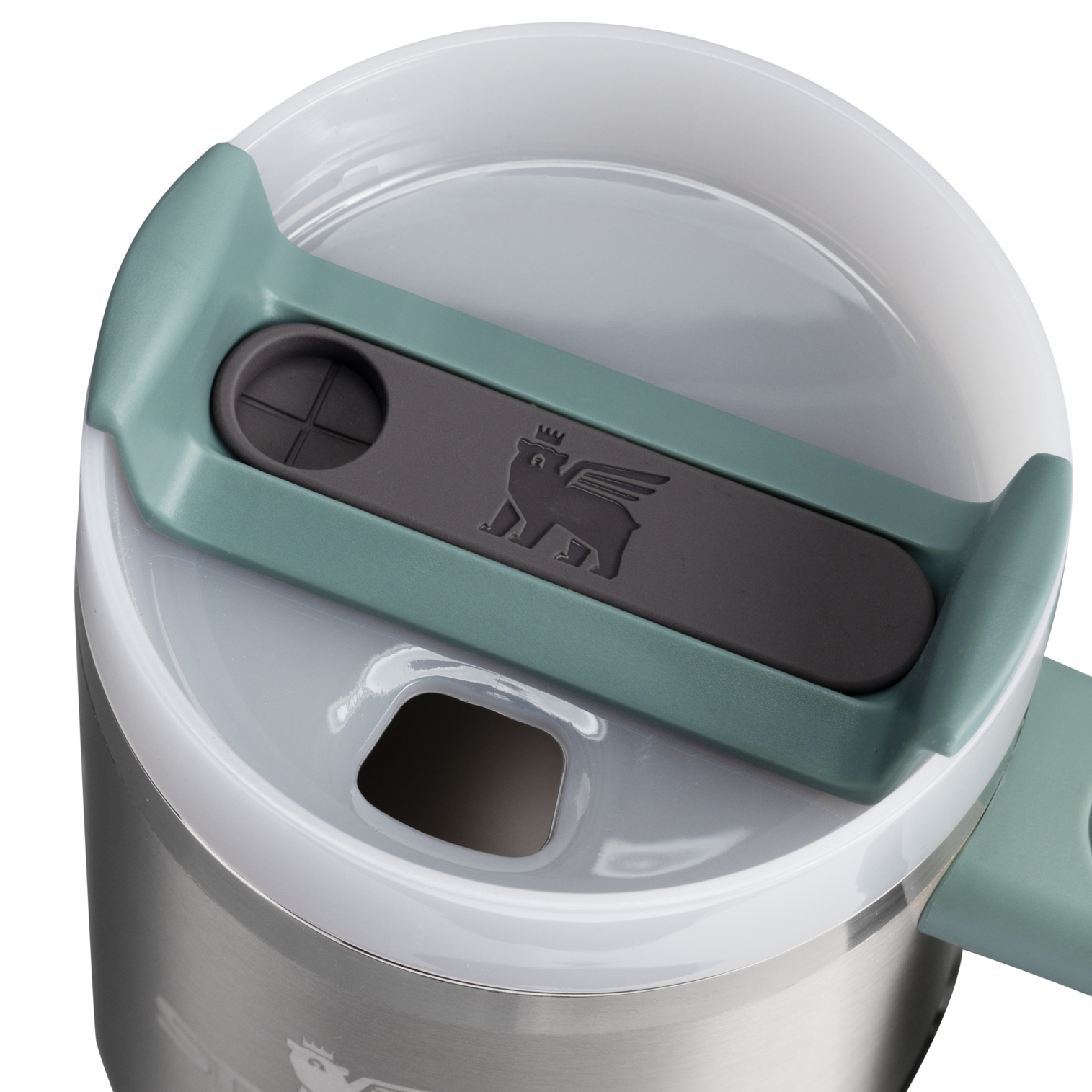 Car-Cup Friendly The Quencher H2.O Flowstate Tumbler with Handle | Stanley Create D309N - FlowState 3-Position Lid Insulated Travel Mug Detail