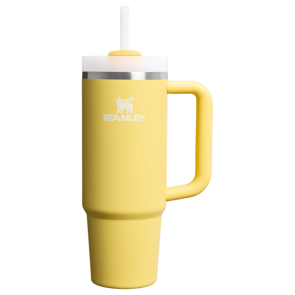 Car-Cup Friendly The Quencher H2.0 Flowstate Tumbler | Stanley Create D331C - Double-Wall Vacuum Insulated Travel Tumbler with Straw - Daffodil