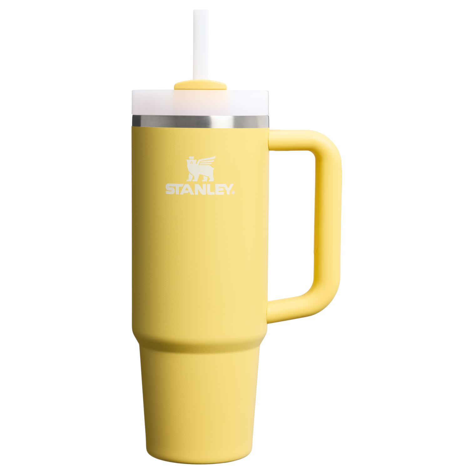 Car-Cup Friendly The Quencher H2.0 Flowstate Tumbler | Stanley Create D331C - Double-Wall Vacuum Insulated Travel Tumbler with Straw - Daffodil