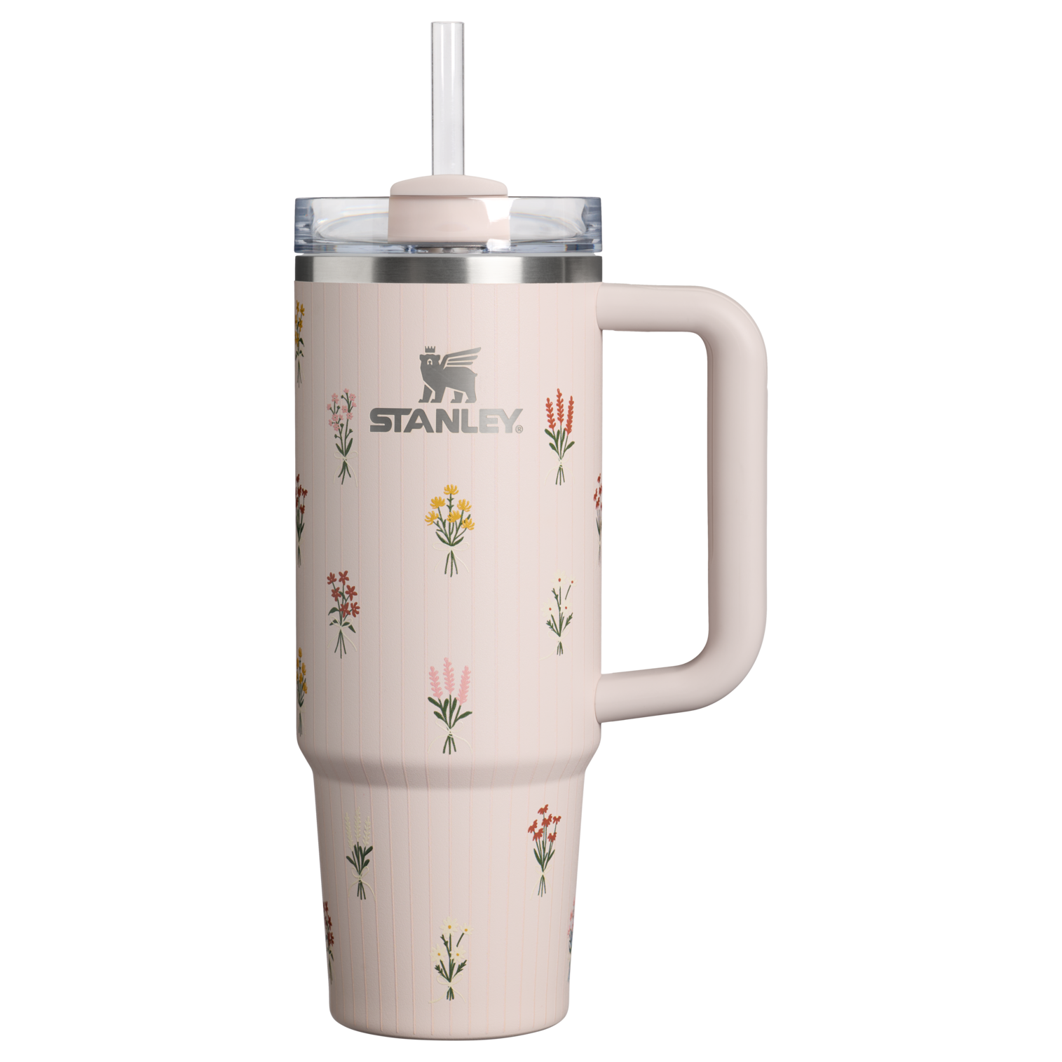 Double-Wall Vacuum The Quencher H2.0 Flowstate Tumbler D363L - Premium Stainless Steel Straw Cup for All-Day Hydration - Rose Quartz Bouquets