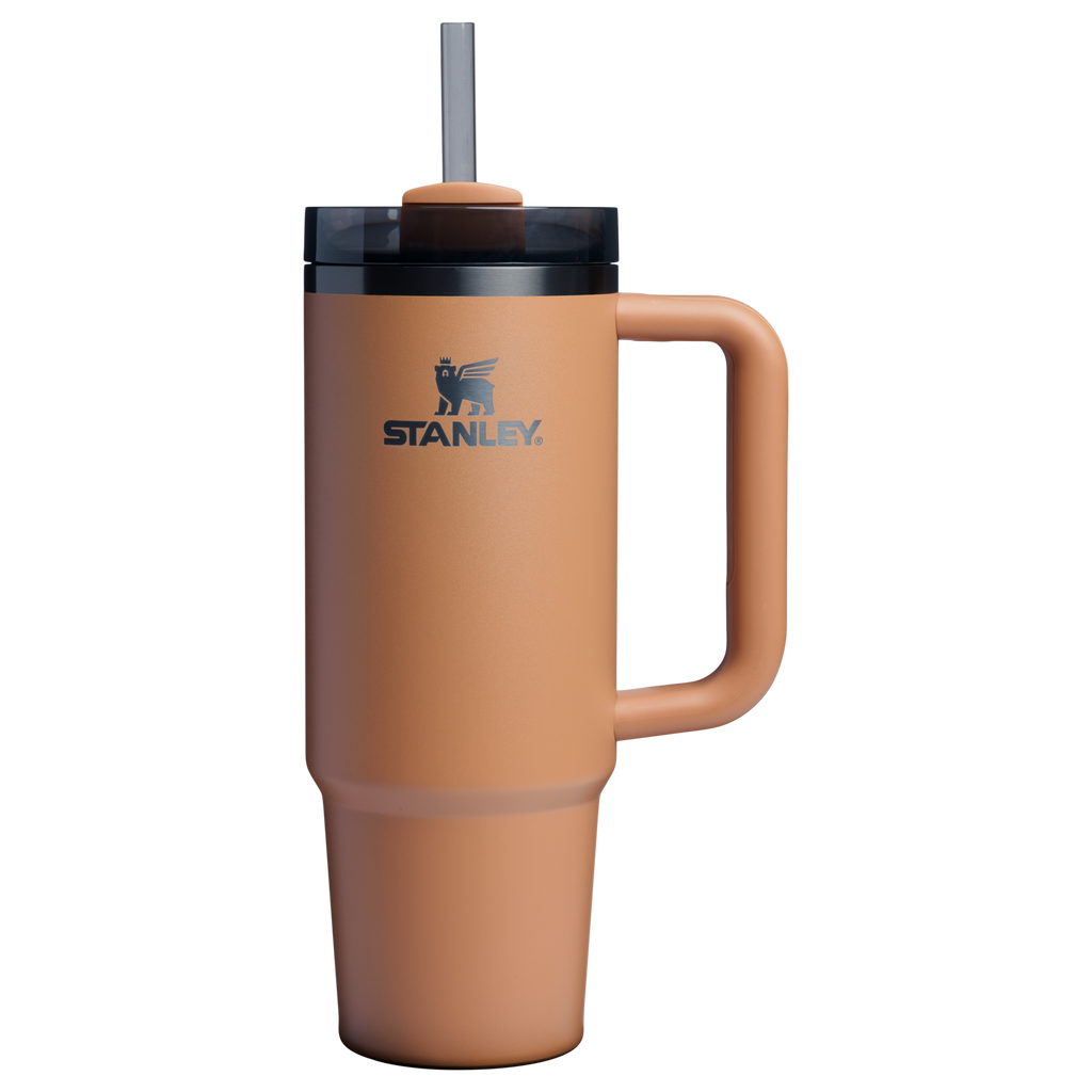 Car-Cup Friendly The Quencher H2.0 Flowstate Tumbler | Stanley Create D331C - Double-Wall Vacuum Insulated Travel Tumbler with Straw - Camel