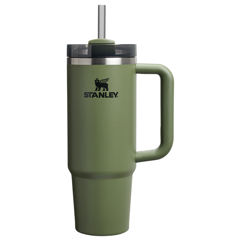 Car-Cup Friendly The Quencher H2.0 Flowstate Tumbler | Stanley Create D331C - Double-Wall Vacuum Insulated Travel Tumbler with Straw - Dried Pine