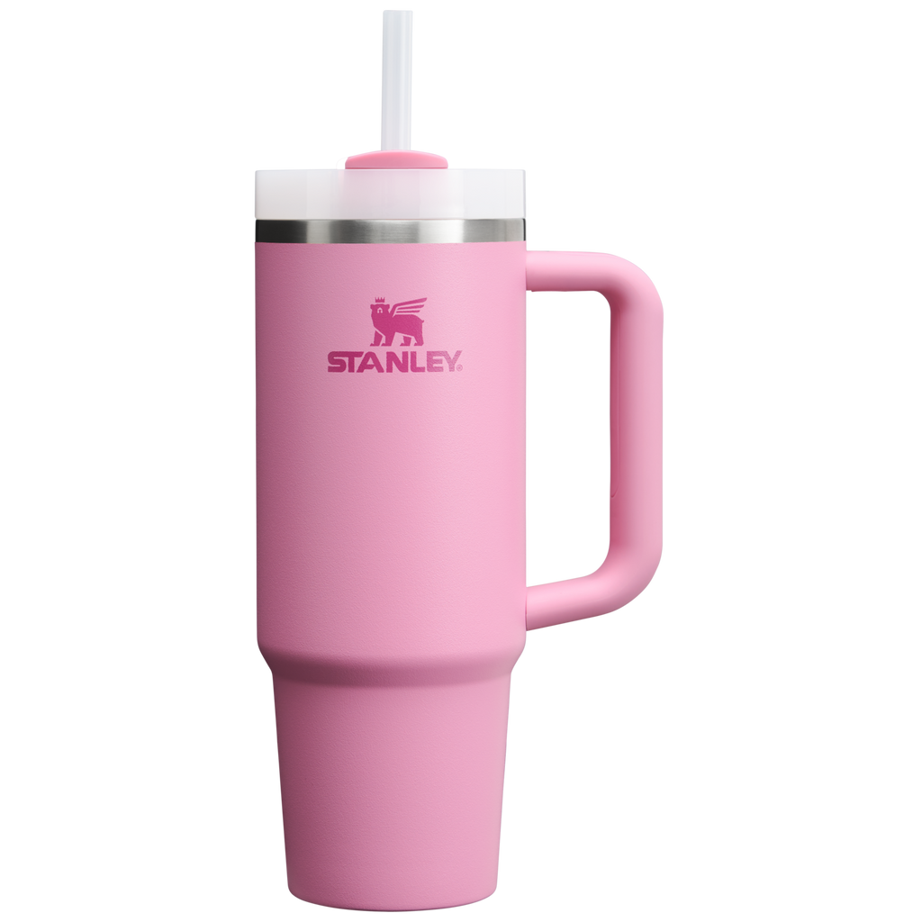 Car-Cup Friendly The Quencher H2.0 Flowstate Tumbler | Stanley Create D331C - Double-Wall Vacuum Insulated Travel Tumbler with Straw - Peony