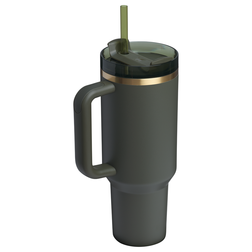 Large Capacity The Quencher H2.0 Flowstate Tumbler  | Stanley Create D332L - Double-Wall Vacuum Insulated Travel Tumbler with Straw Detail