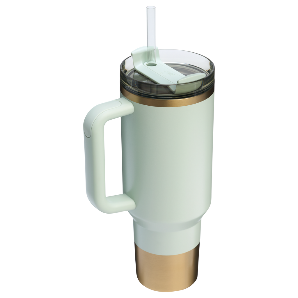 Large Capacity The Quencher H2.0 Flowstate Tumbler  | Stanley Create D332L - Double-Wall Vacuum Insulated Travel Tumbler with Straw Detail