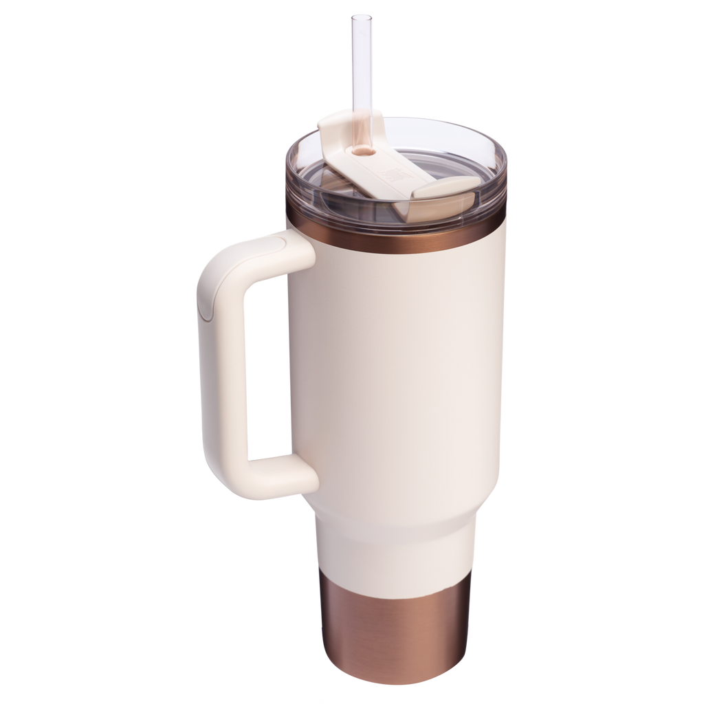 Large Capacity The Quencher H2.0 Flowstate Tumbler  | Stanley Create D332L - Double-Wall Vacuum Insulated Travel Tumbler with Straw Detail