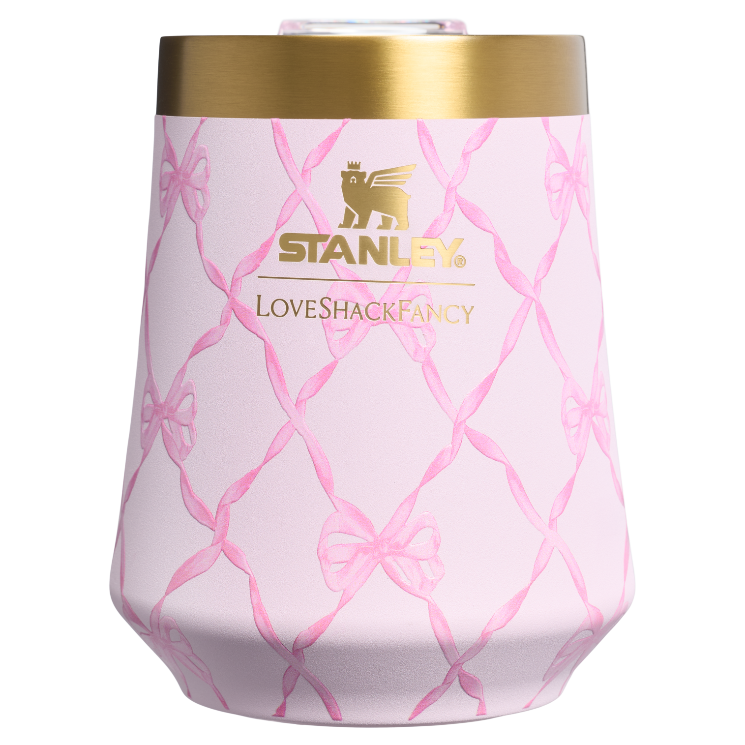 Elegant Stemless Stanley 1913 x LoveShackFancy Holiday Reserve Wine Tumbler D367F - Shatterproof Flavor-Preserving Cocktail Tumbler with Lid Detail