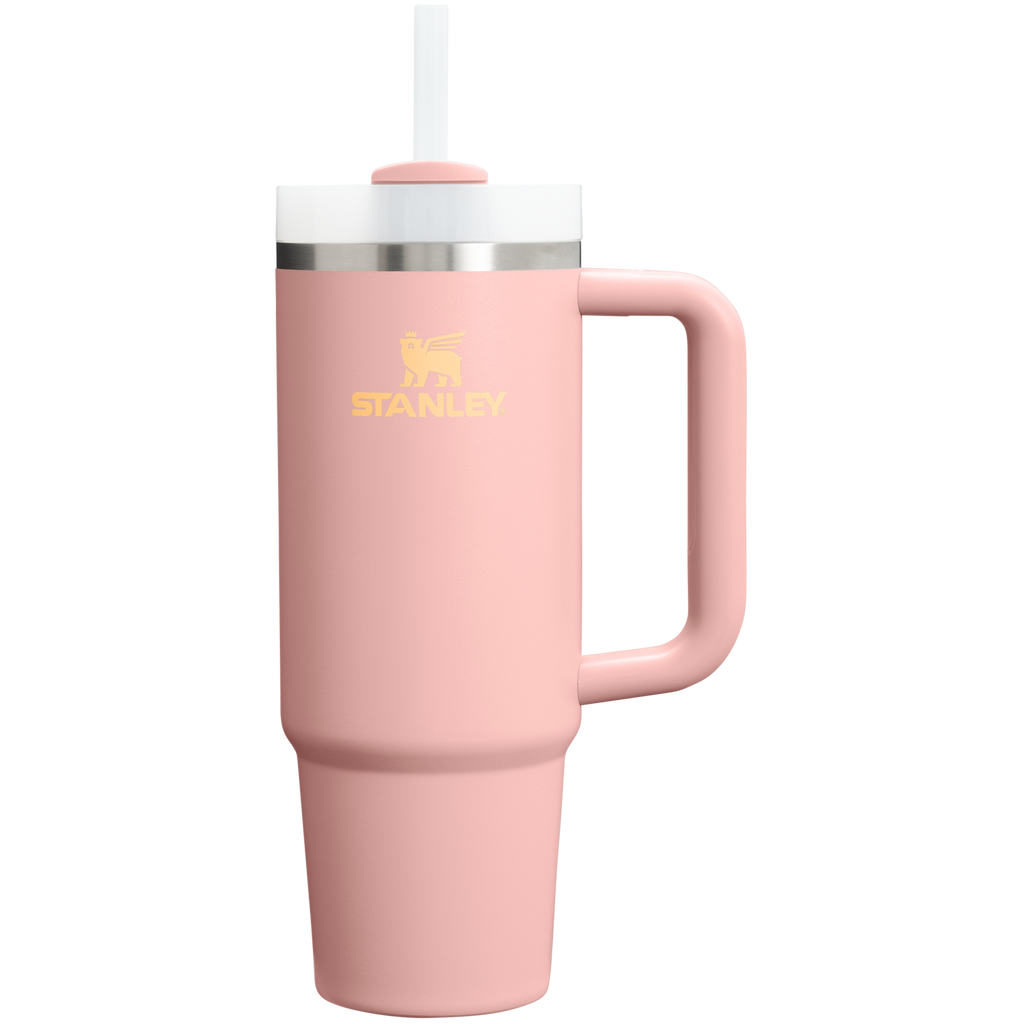 Car-Cup Friendly The Quencher H2.0 Flowstate Tumbler | Stanley Create D331C - Double-Wall Vacuum Insulated Travel Tumbler with Straw - Peach Rose