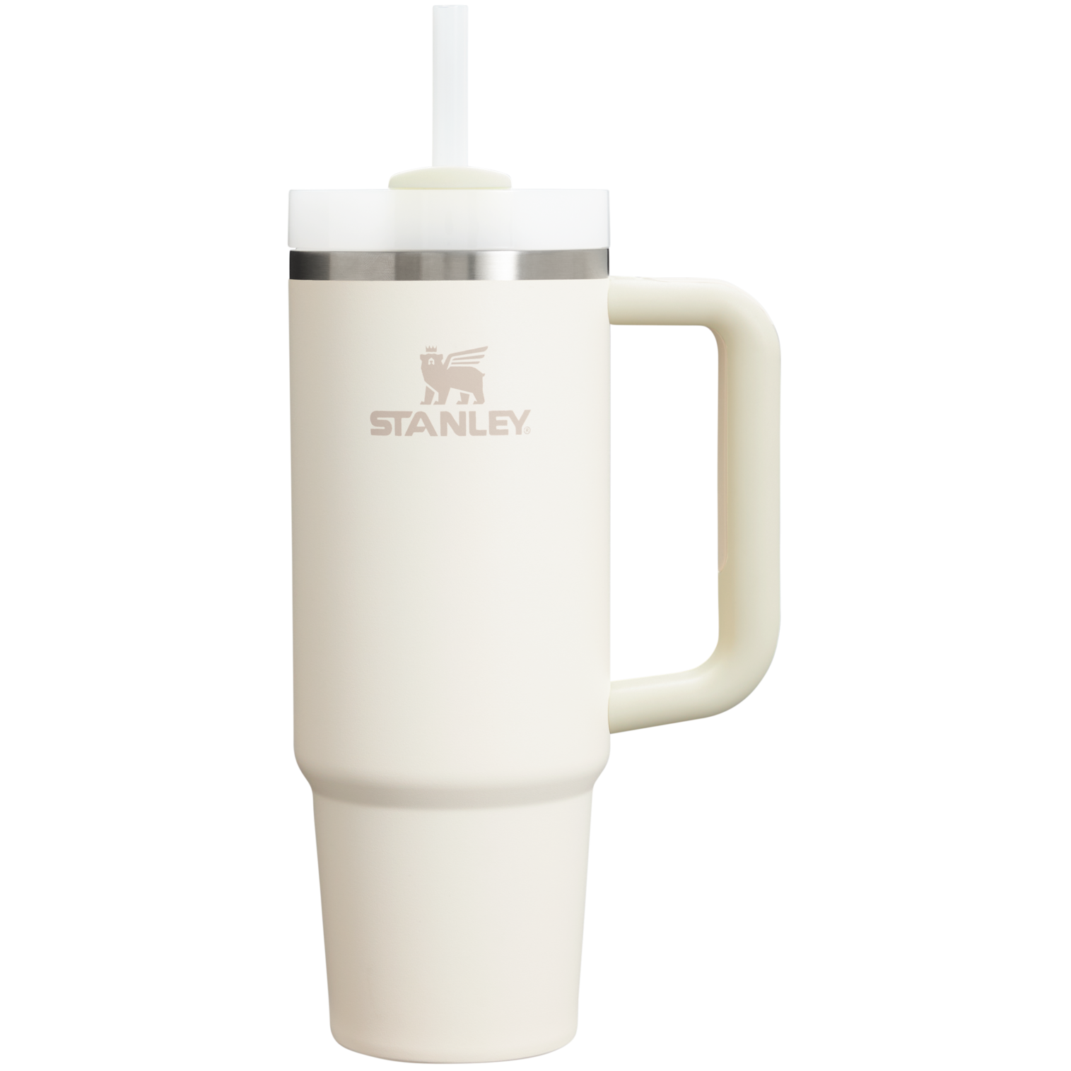 Car-Cup Friendly The Quencher H2.0 Flowstate Tumbler | Stanley Create D331C - Double-Wall Vacuum Insulated Travel Tumbler with Straw - Cream 2.0