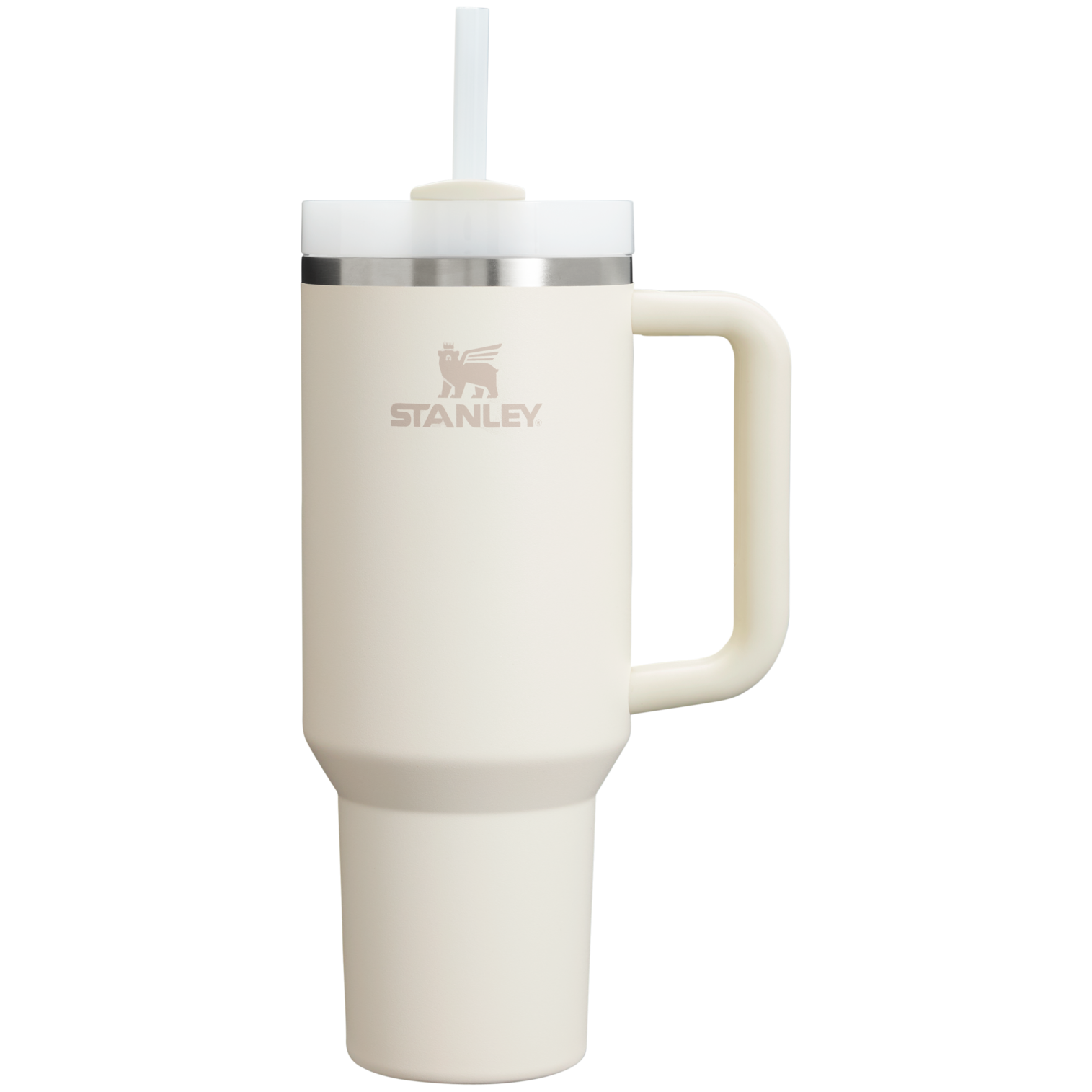 Large Capacity The Quencher H2.0 Flowstate Tumbler  | Stanley Create D332L - Double-Wall Vacuum Insulated Travel Tumbler with Straw - Cream 2.0