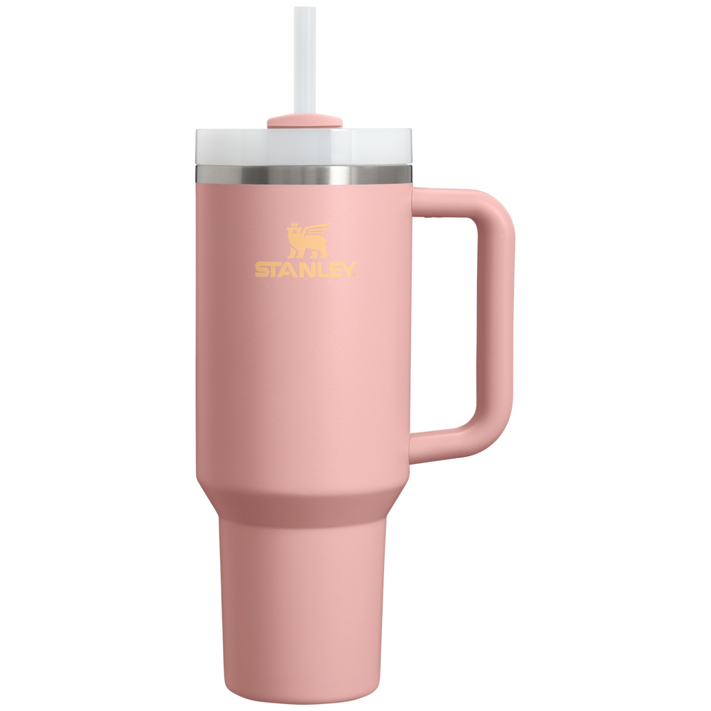 Large Capacity The Quencher H2.0 Flowstate Tumbler  | Stanley Create D332L - Double-Wall Vacuum Insulated Travel Tumbler with Straw - Peach Rose