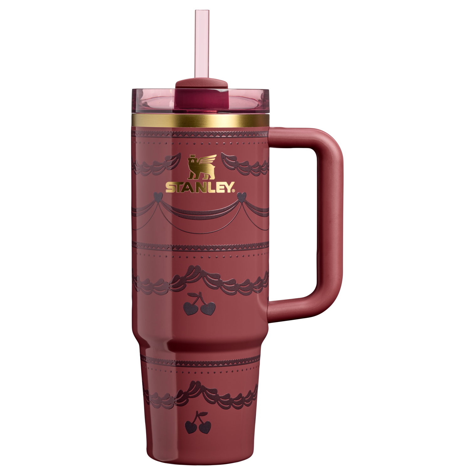 Large Capacity The Valentine’s Day Quencher H2.0 Flowstate Tumbler D232U - Premium Stainless Steel Straw Cup for All-Day Hydration - Red Velvet Cake