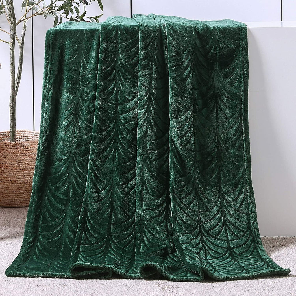 Decorative Knitted Fleece Throw Blanket for Couch, Soft Fluffy Sofa Bed Blanket with Vintage Pattern for All Season, Warm and Lightweigh... - Lightweight Plush Warm Blanket for All Seasons - Default Title