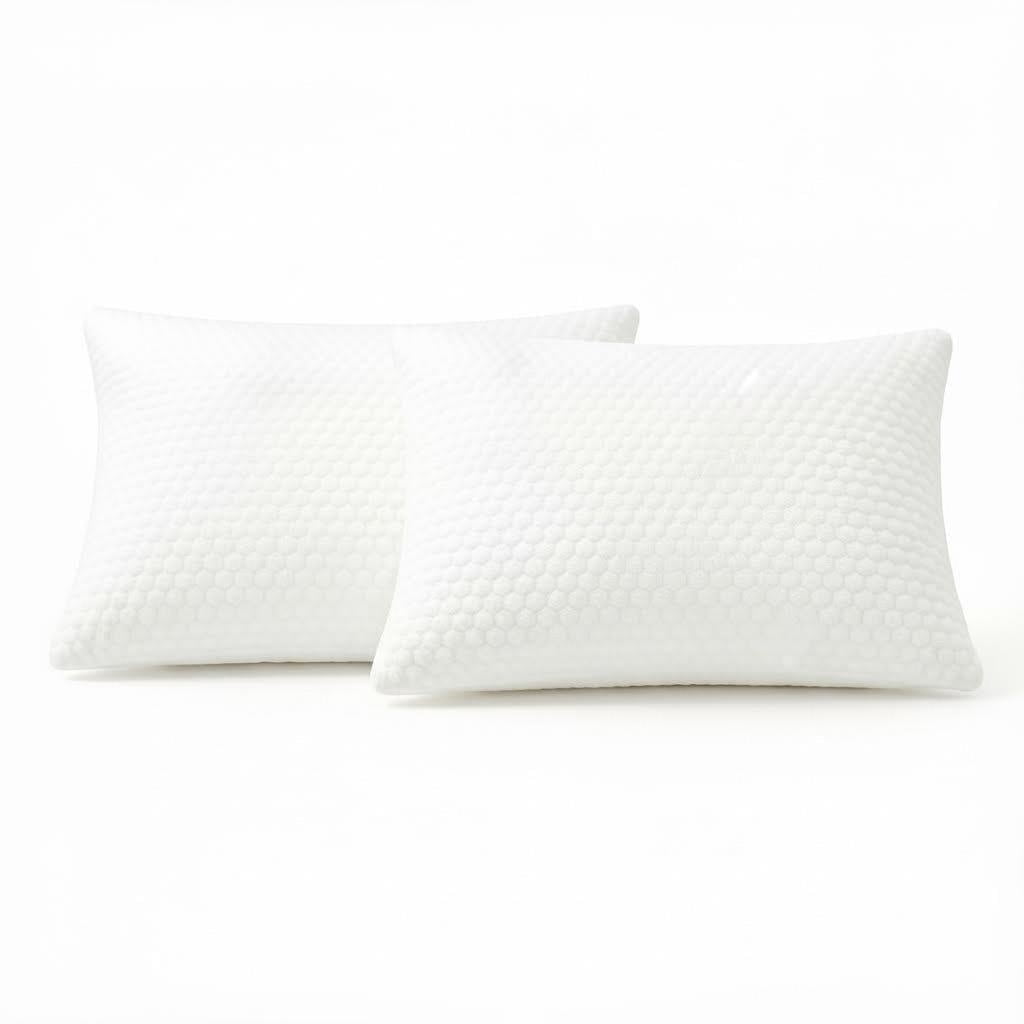 Orthopedic Support Queen Size Latex Pillow (2 Pack) Shredded Natural Latex Cooling Bed Pillows for Side & Back Sleepers, Medium Firm Sup... - Decorative Throw Pillow Cushion for Sofa & Bed - Default Title