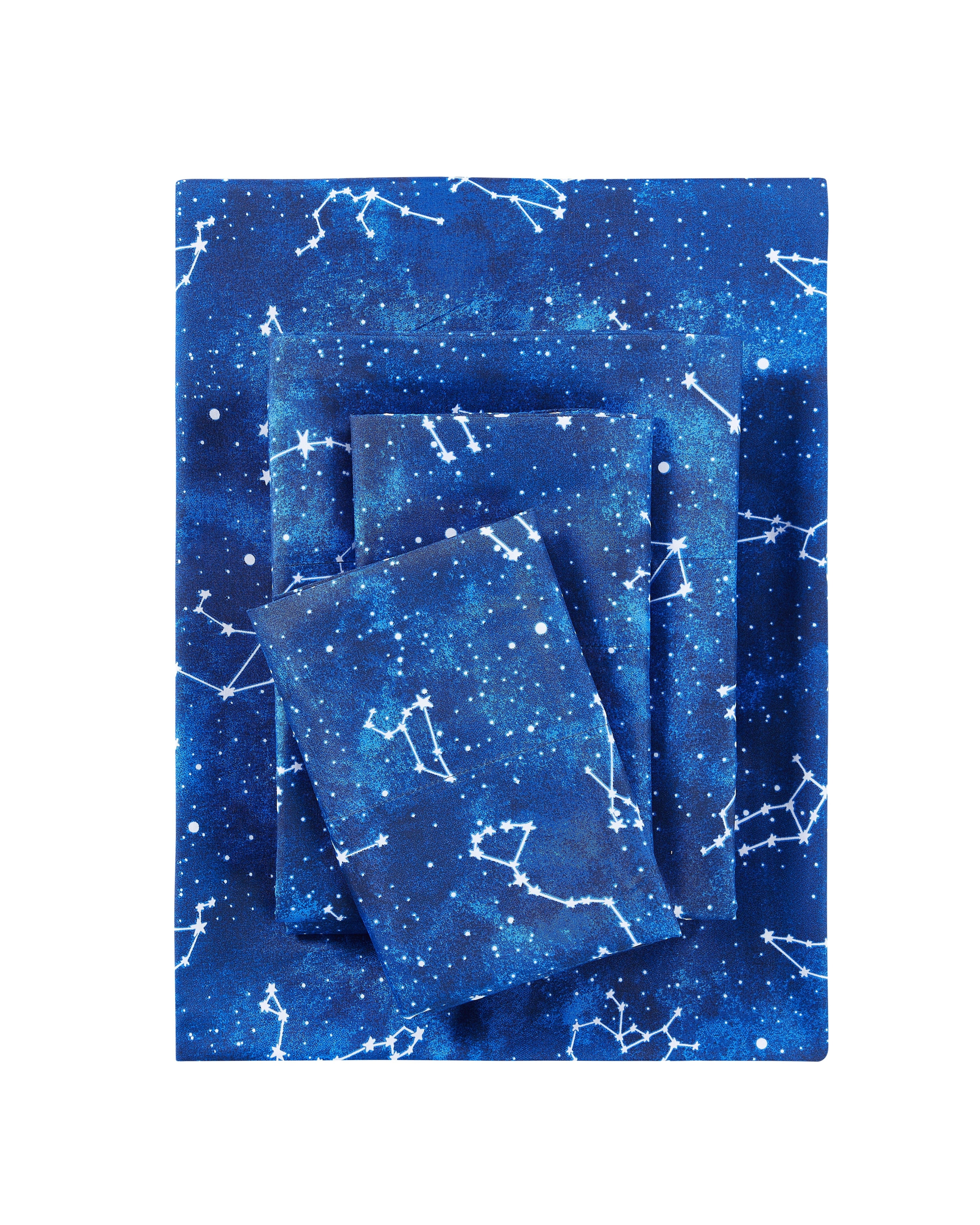 Ultra-Soft Kids Soft Microfiber Sheet Set, Navy Blue Stars, Full, 4 Pieces, Easy Care - Luxury Bed Sheet Set with Deep Pockets - Default Title
