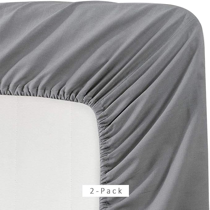 Ultra-Soft Microfiber 2 Twin Fitted Bottom Bed Sheets (2-Pack) 1800 Ultra Soft and Comfy - 39" x 75" Great for Kids Room, Guest ... - Premium Ultra-Soft Pillowcase Pair for Sleeping Detail