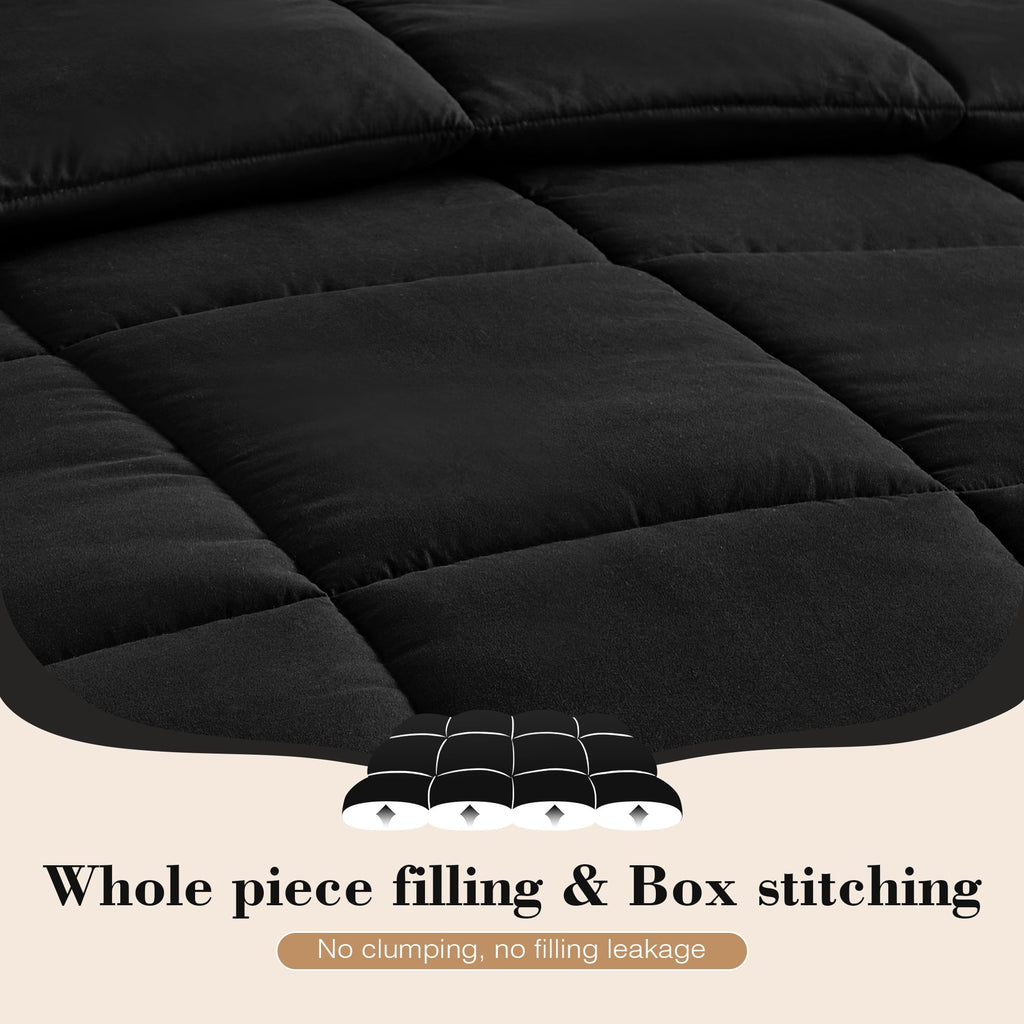 All-Season Queen Size Comforter Sets, 3 Piece Soft Quilted Bedding Sets, All-Season Down Alternative Comforter with 2 Pillow Sha... - All-Season Down Alternative Comforter Insert Detail