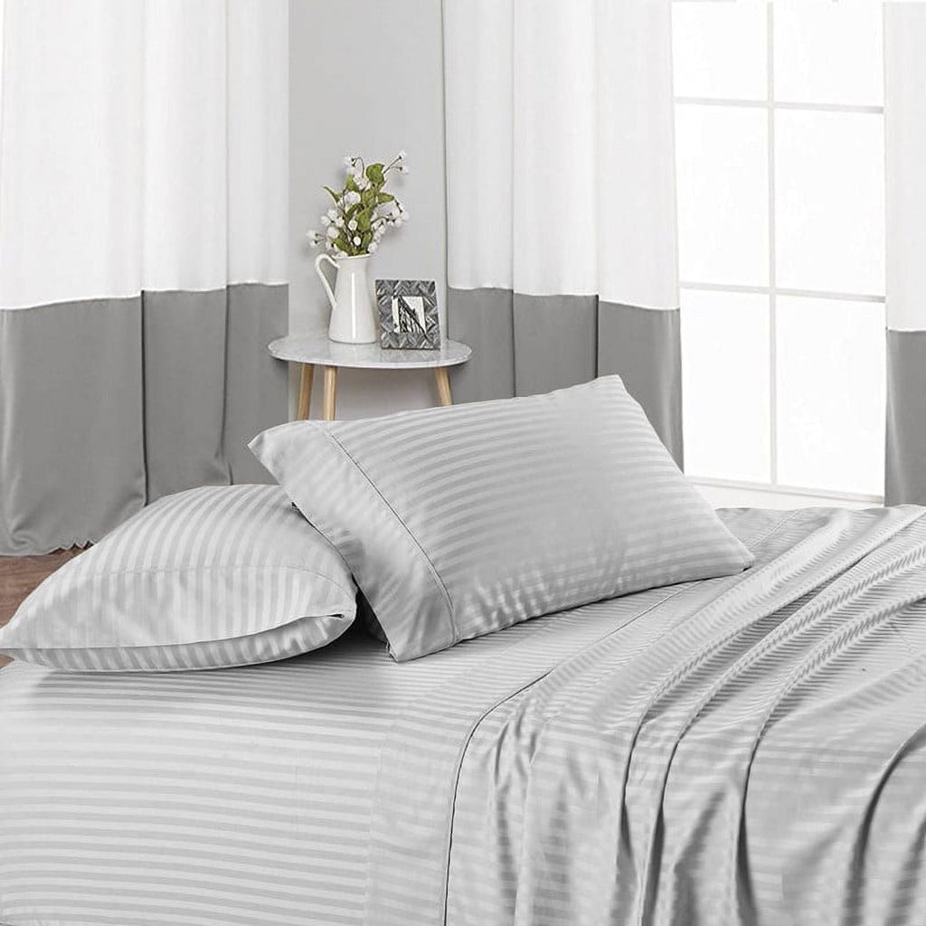 Ultra-Soft 4 Piece 100% Egyptian Cotton Bed Sheets Set - Luxury Soft & Sheets - Deep Pocket of 16" Inch - Hotel Style Silky Bedd... - Breathable Egyptian Cotton Flat & Fitted Sheets Detail