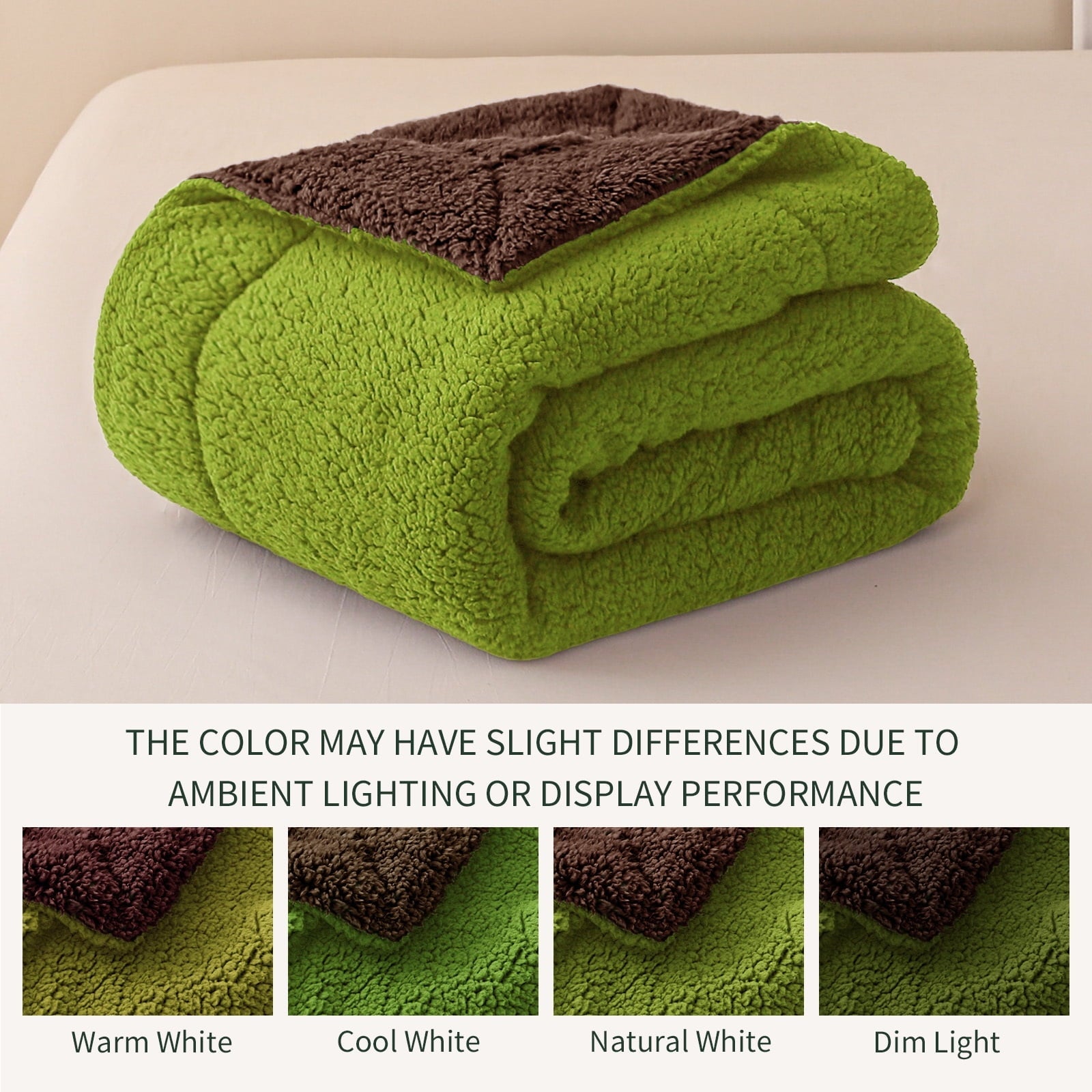 Lightweight Warm Reversible Sherpa Fleece Throw Blanket for Couch, Soft Plush Blanket for Bed Sofa, Warm Fluffy Blankets for All Seaso... - Lightweight Plush Warm Blanket for All Seasons Detail
